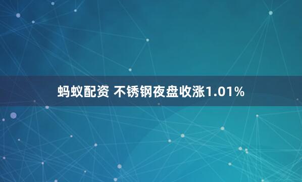 蚂蚁配资 不锈钢夜盘收涨1.01%